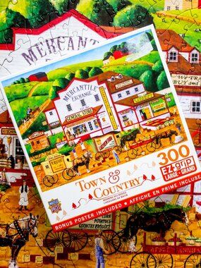 Nostalgic 🥕 "Morning Deliveries" 🥬 E-Z-Grip (300) Piece Puzzle by Masterpices